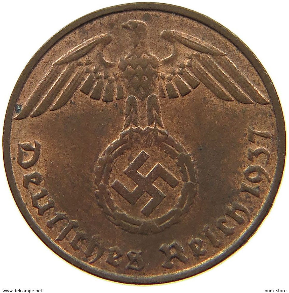DRITTES REICH REICHSPFENNIG 1937 D  #MA 100082 - 1 Reichspfennig