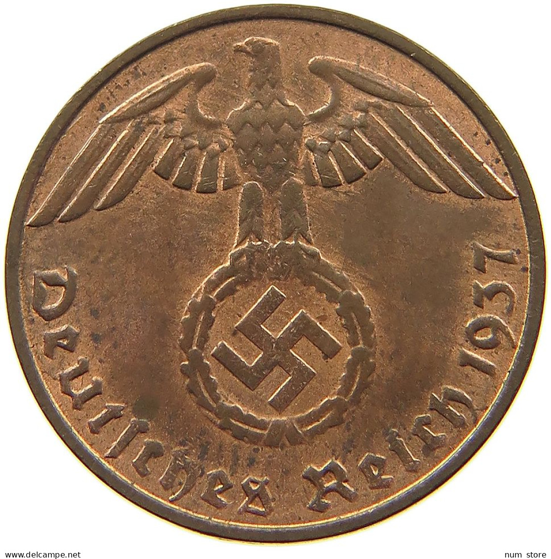 DRITTES REICH REICHSPFENNIG 1937 D  #MA 100092 - 1 Reichspfennig