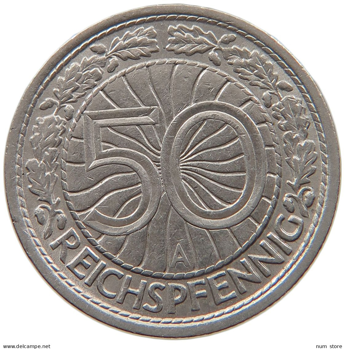 DRITTES REICH 50 REICHSPFENNIG 1936 A  #MA 099490 - 50 Reichspfennig