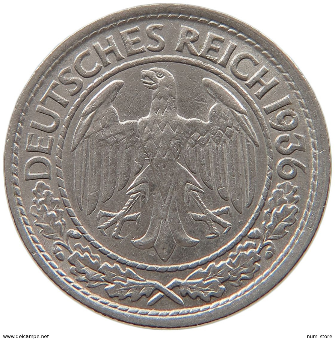 DRITTES REICH 50 REICHSPFENNIG 1936 A  #MA 099490 - 50 Reichspfennig