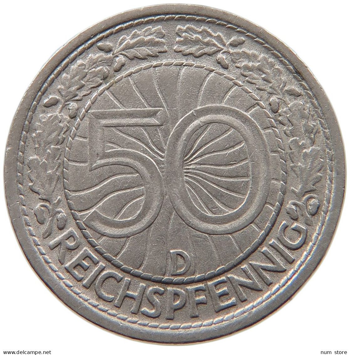 DRITTES REICH 50 REICHSPFENNIG 1935 D  #MA 099488 - 50 Reichspfennig