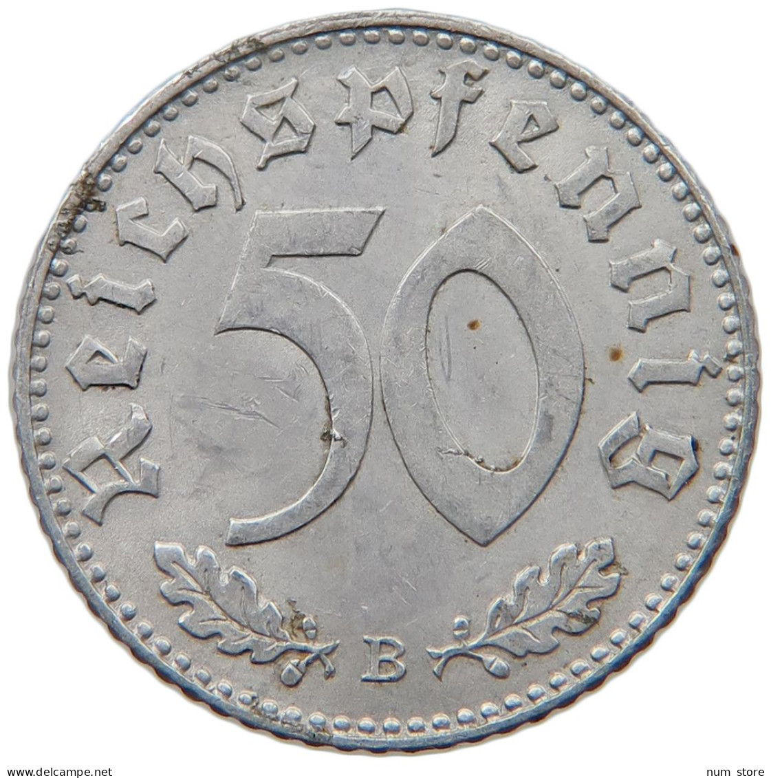 DRITTES REICH 50 PFENNIG 1943 B  #MA 098848 - 50 Reichspfennig