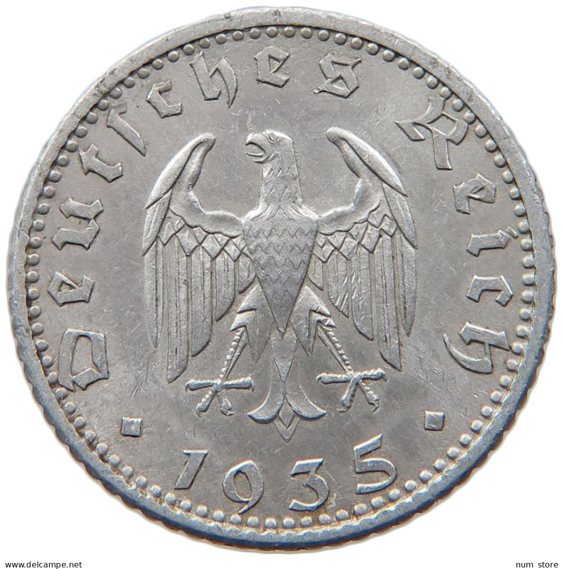 DRITTES REICH 50 PFENNIG 1935 F  #MA 098843 - 50 Reichspfennig