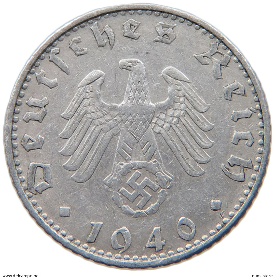 DRITTES REICH 50 PFENNIG 1940 B  #MA 098842 - 50 Reichspfennig