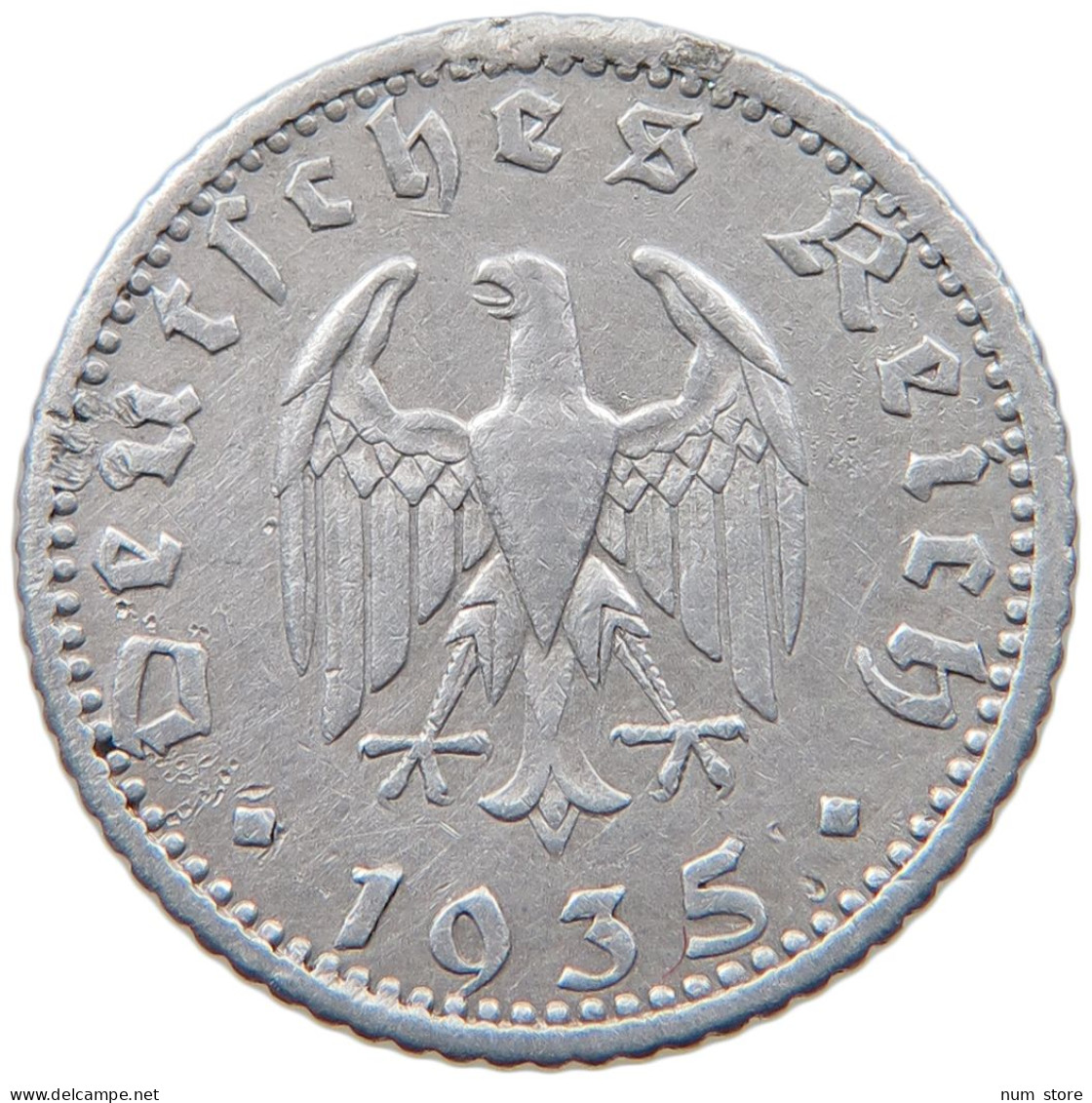 DRITTES REICH 50 PFENNIG 1935 E  #MA 098846 - 50 Reichspfennig