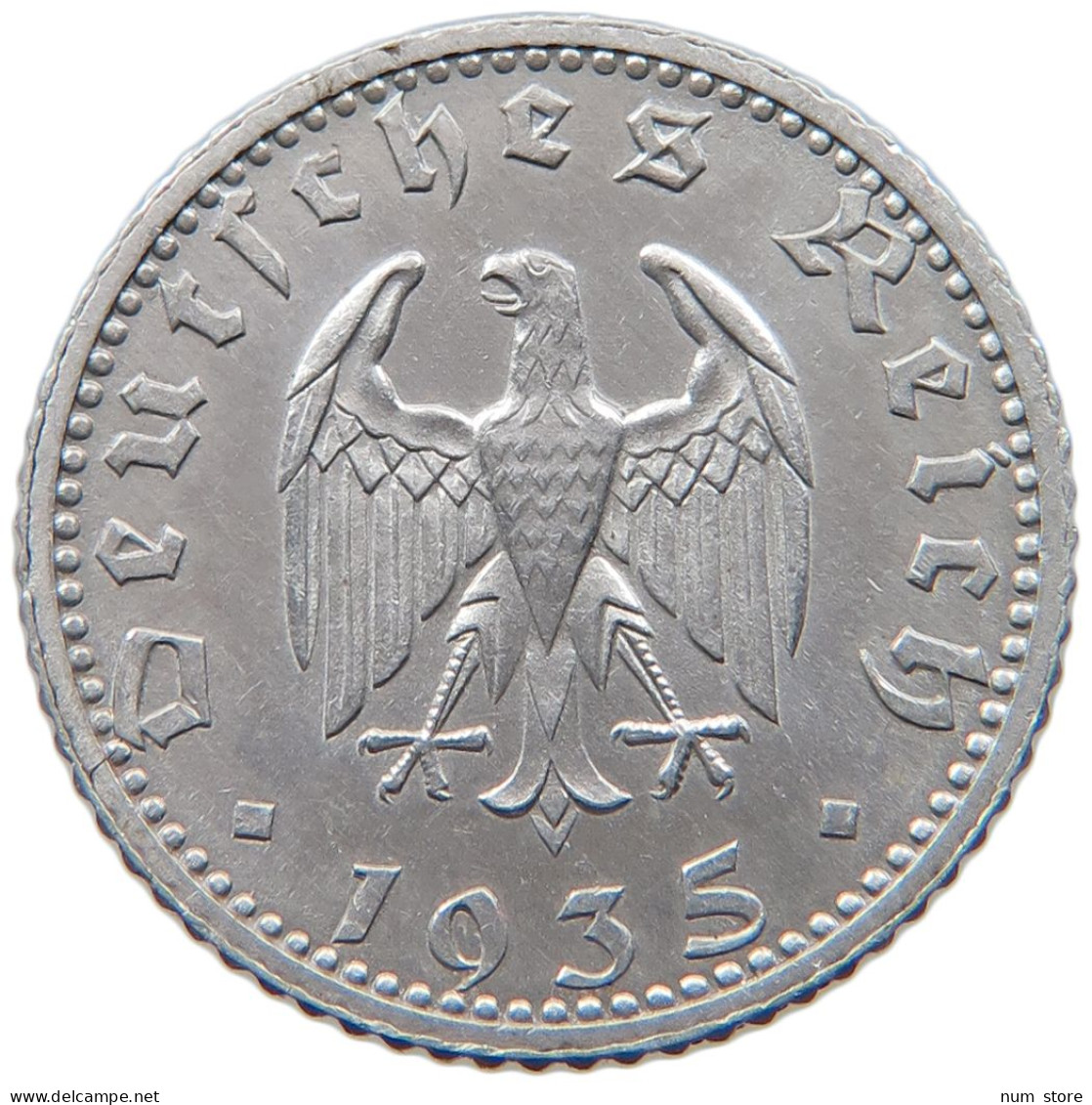 DRITTES REICH 50 PFENNIG 1935 E  #MA 098845 - 50 Reichspfennig