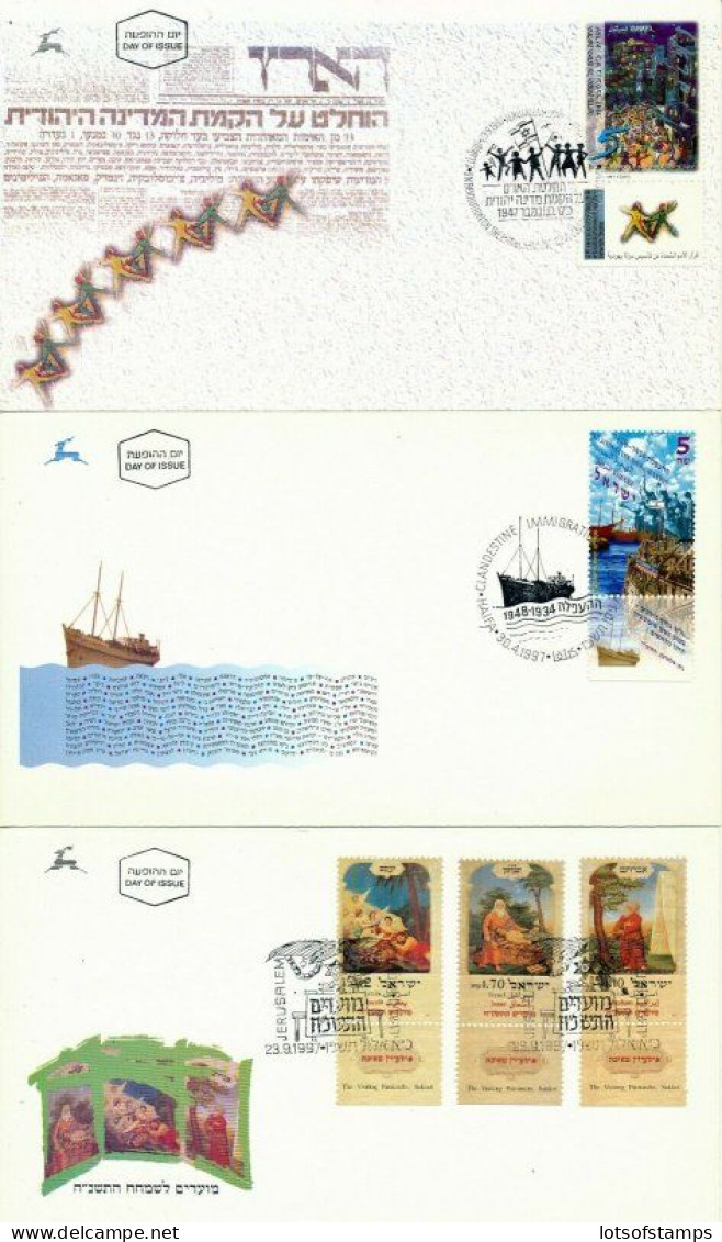 ISRAEL 1997 FDC YEAR SET WITH S/SHEETS - SEE 7 SCANS - Covers & Documents