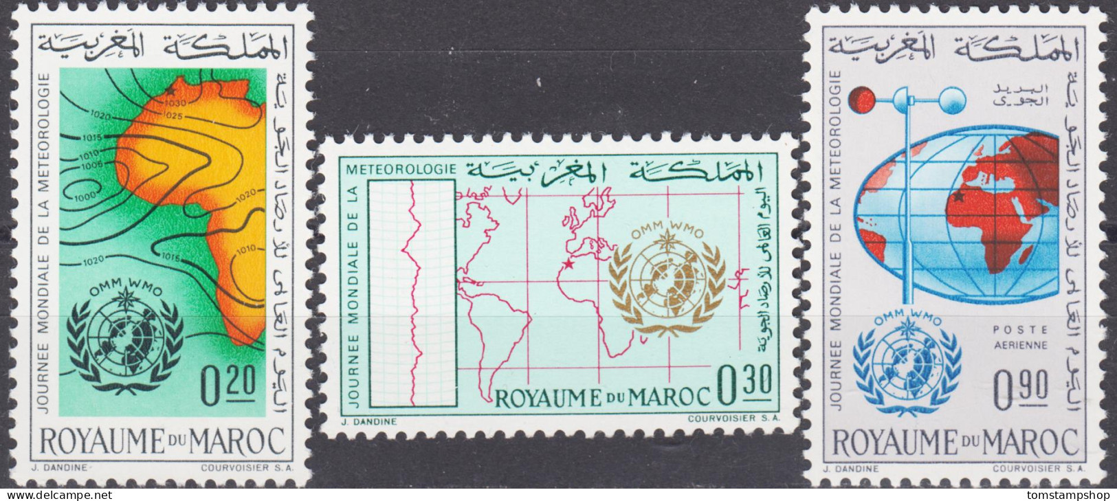 Morocco 1964 Meteorology,Weather Day,WMO,Maps,Globe,Space 3v Set MNH - Otros & Sin Clasificación