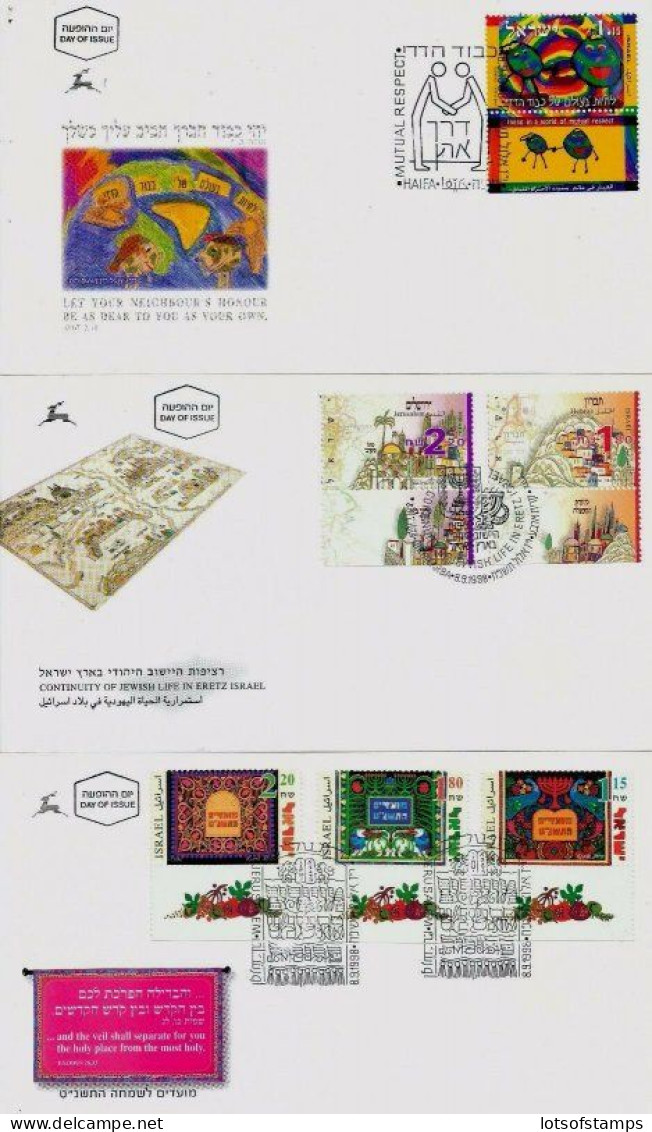 ISRAEL 1998 FDC YEAR SET WITH S/SHEETS - SEE 7 SCANS