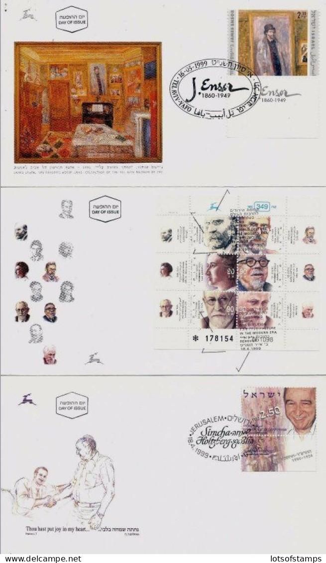 ISRAEL 1999 FDC YEAR SET WITH S/SHEETS - SEE 7 SCANS - Cartas & Documentos