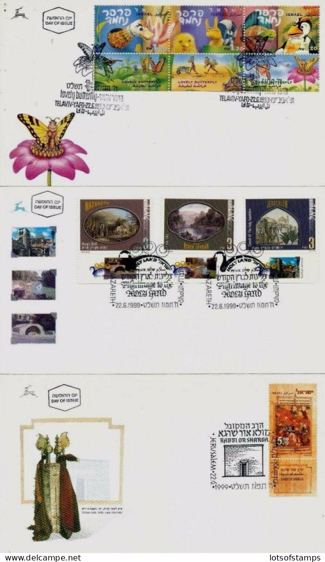 ISRAEL 1999 FDC YEAR SET WITH S/SHEETS - SEE 7 SCANS - Lettres & Documents