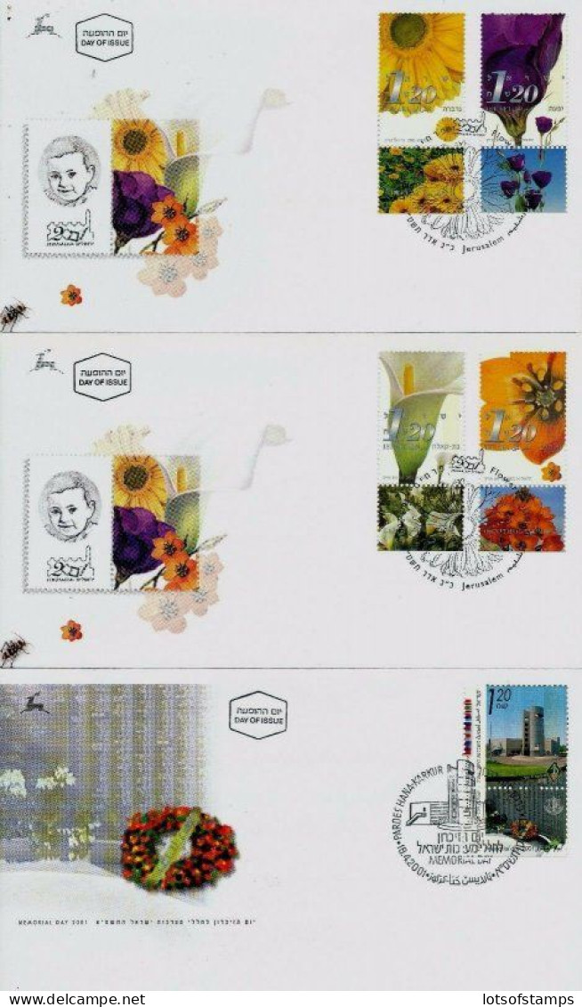 ISRAEL 2001 FDC COMPLETE YEAR SET WITH S/SHEETS - SEE 10 SCANS - Covers & Documents