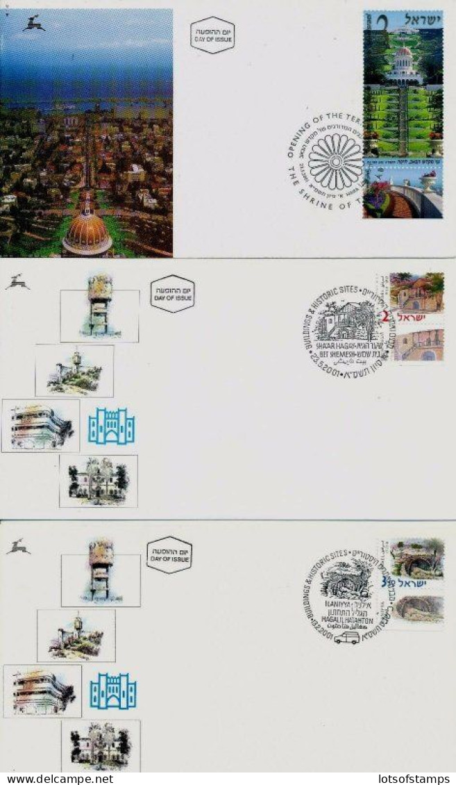 ISRAEL 2001 FDC COMPLETE YEAR SET WITH S/SHEETS - SEE 10 SCANS