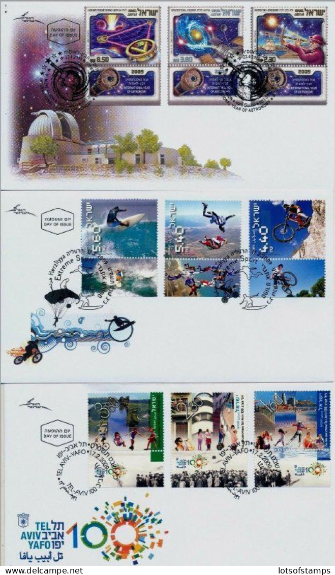 ISRAEL 2009 FDC COMPLETE YEAR SET WITH S/SHEETS - SEE 8 SCANS - Cartas & Documentos