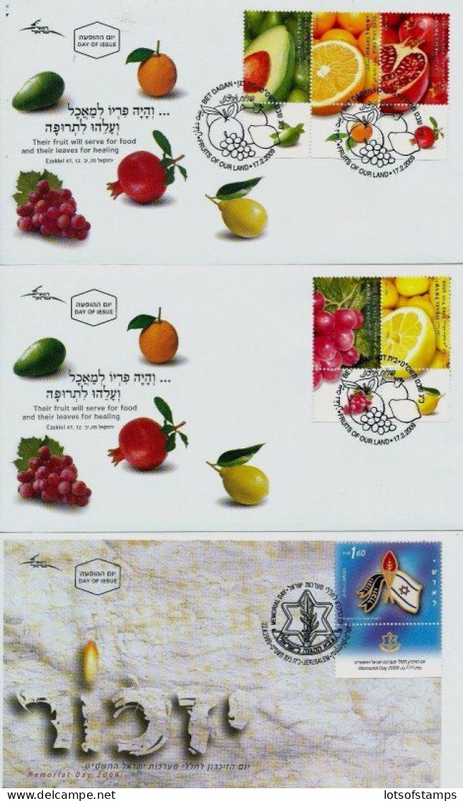 ISRAEL 2009 FDC COMPLETE YEAR SET WITH S/SHEETS - SEE 8 SCANS - Covers & Documents