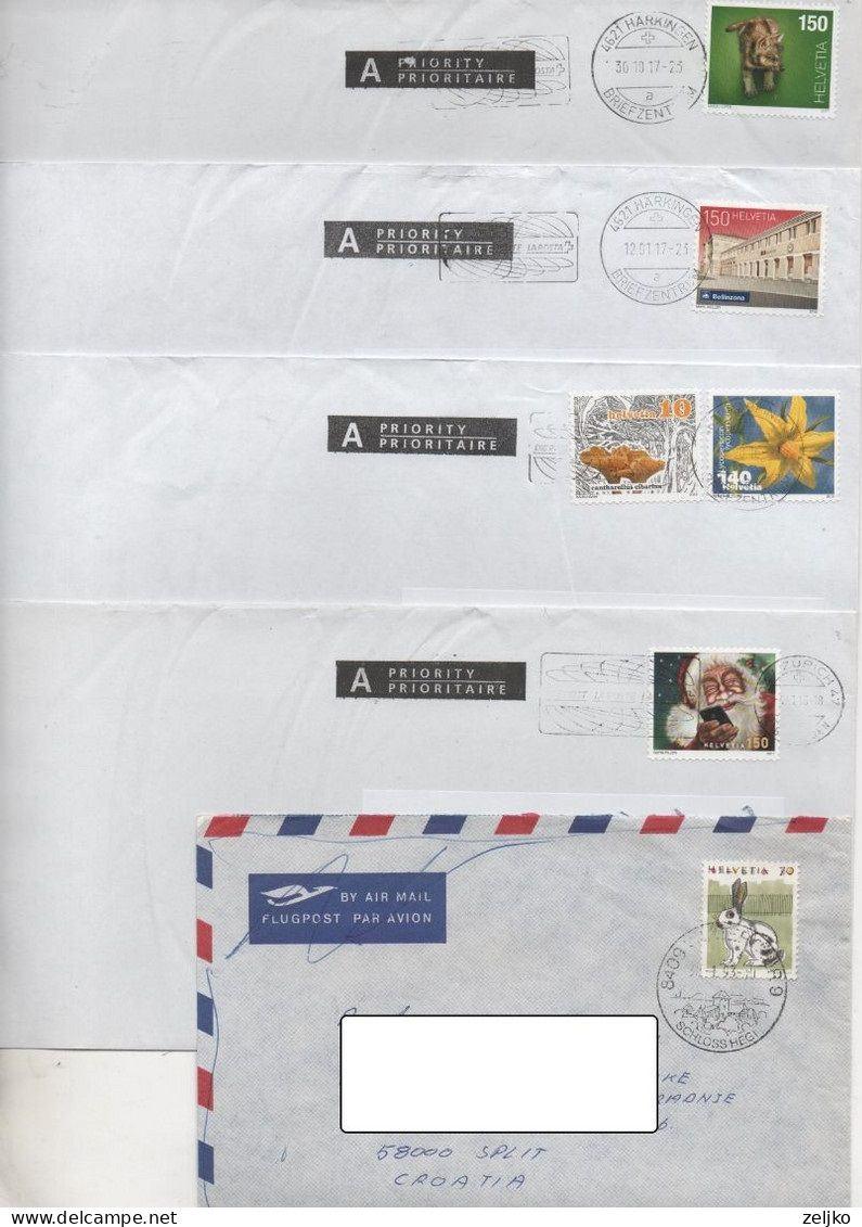 Switzerland, 5 Air Mailed Letters - Cartas & Documentos