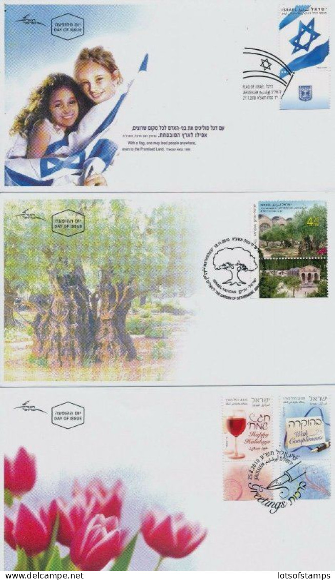 ISRAEL 2010 FDC COMPLETE YEAR SET WITH S/SHEETS SEE 11 SCANS