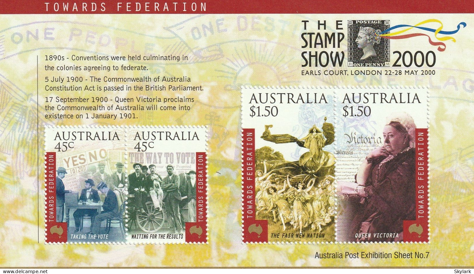 Australia Mini Sheet 2000 "The Stamp Show, London"   Mi:AU BL35I, Yt:AU BF60 - Fogli Completi