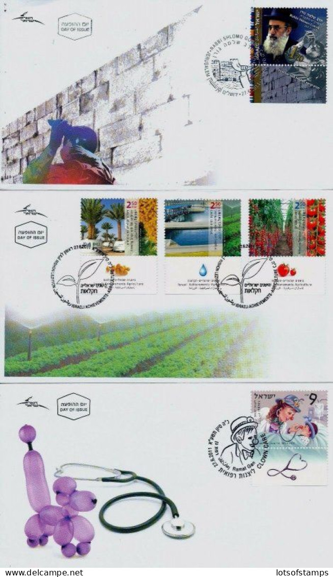 ISRAEL 2011 FDC COMPLETE YEAR SET WITH S/SHEETS SEE 12 SCANS