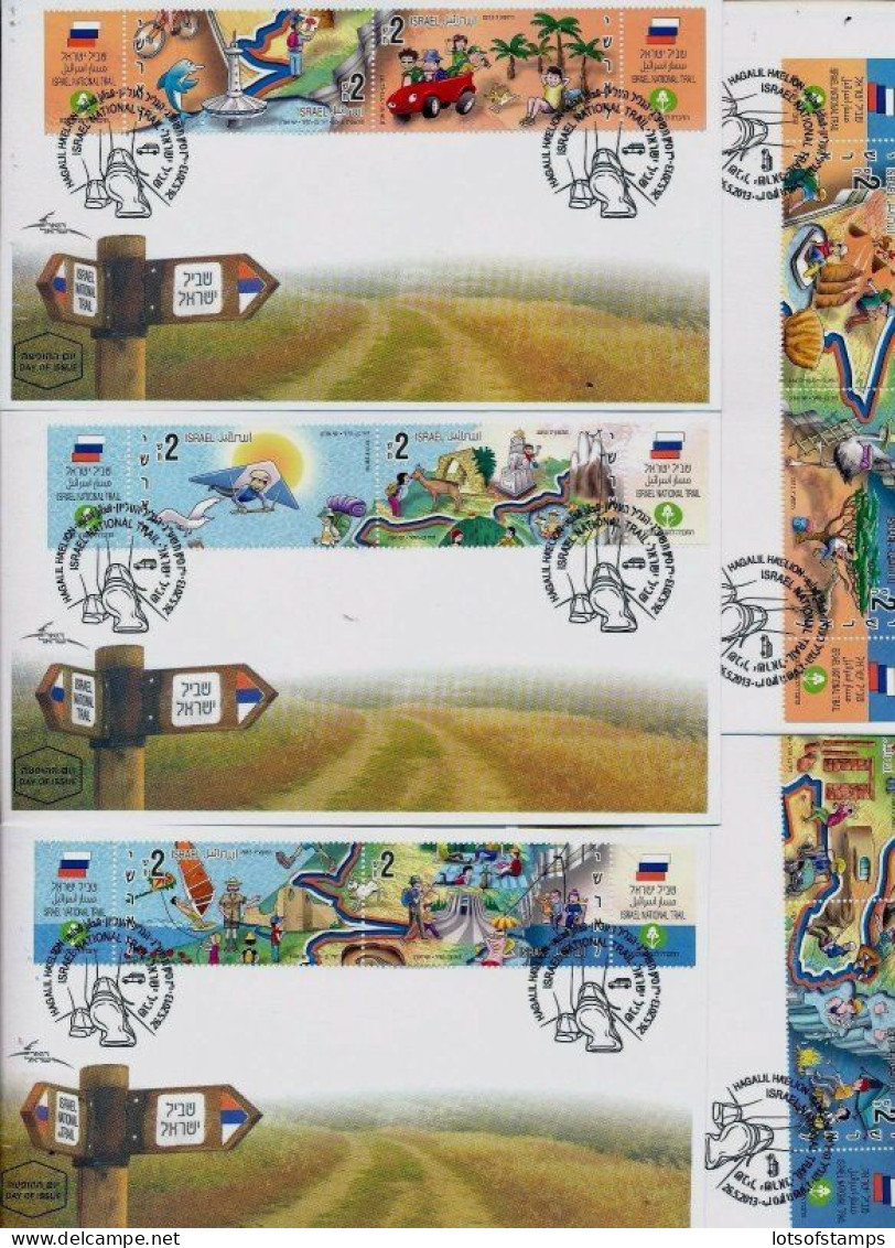 ISRAEL 2013 FDC COMPLETE YEAR SET WITH S/SHEETS SEE 7 SCANS - Storia Postale