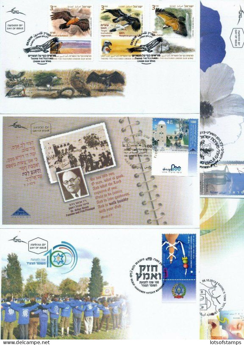 ISRAEL 2013 FDC COMPLETE YEAR SET WITH S/SHEETS SEE 7 SCANS - Briefe U. Dokumente