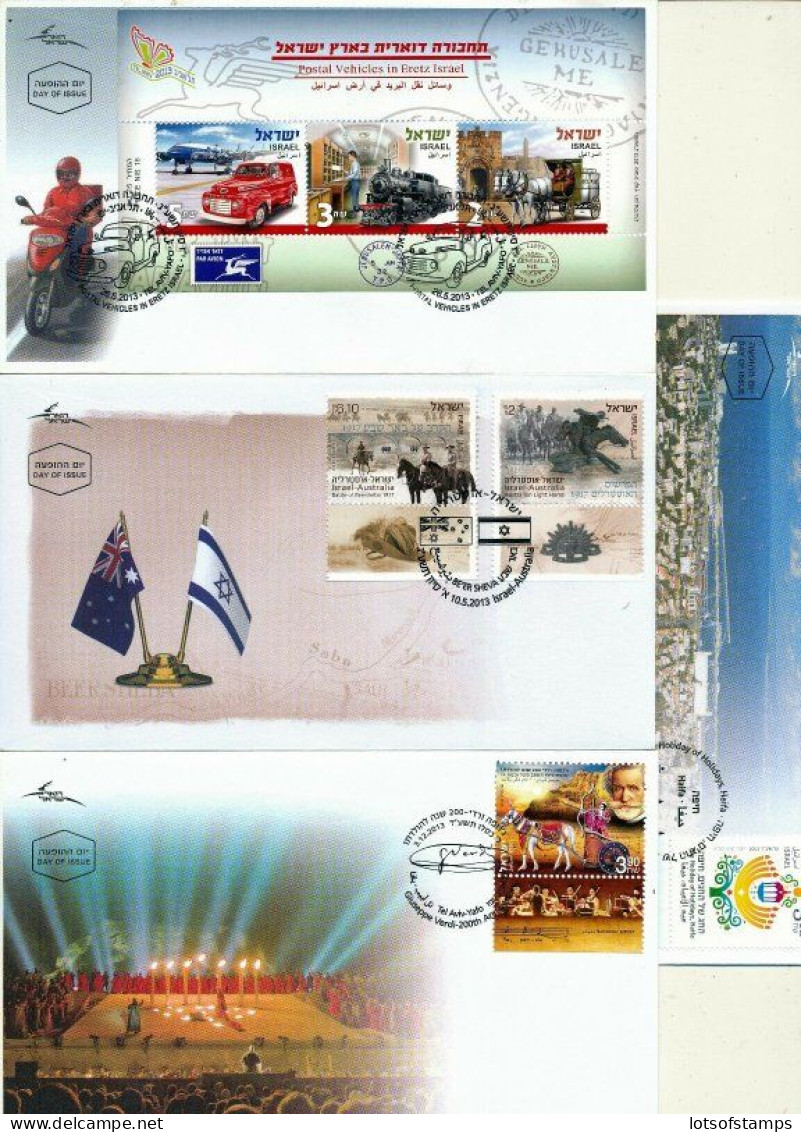 ISRAEL 2013 FDC COMPLETE YEAR SET WITH S/SHEETS SEE 7 SCANS