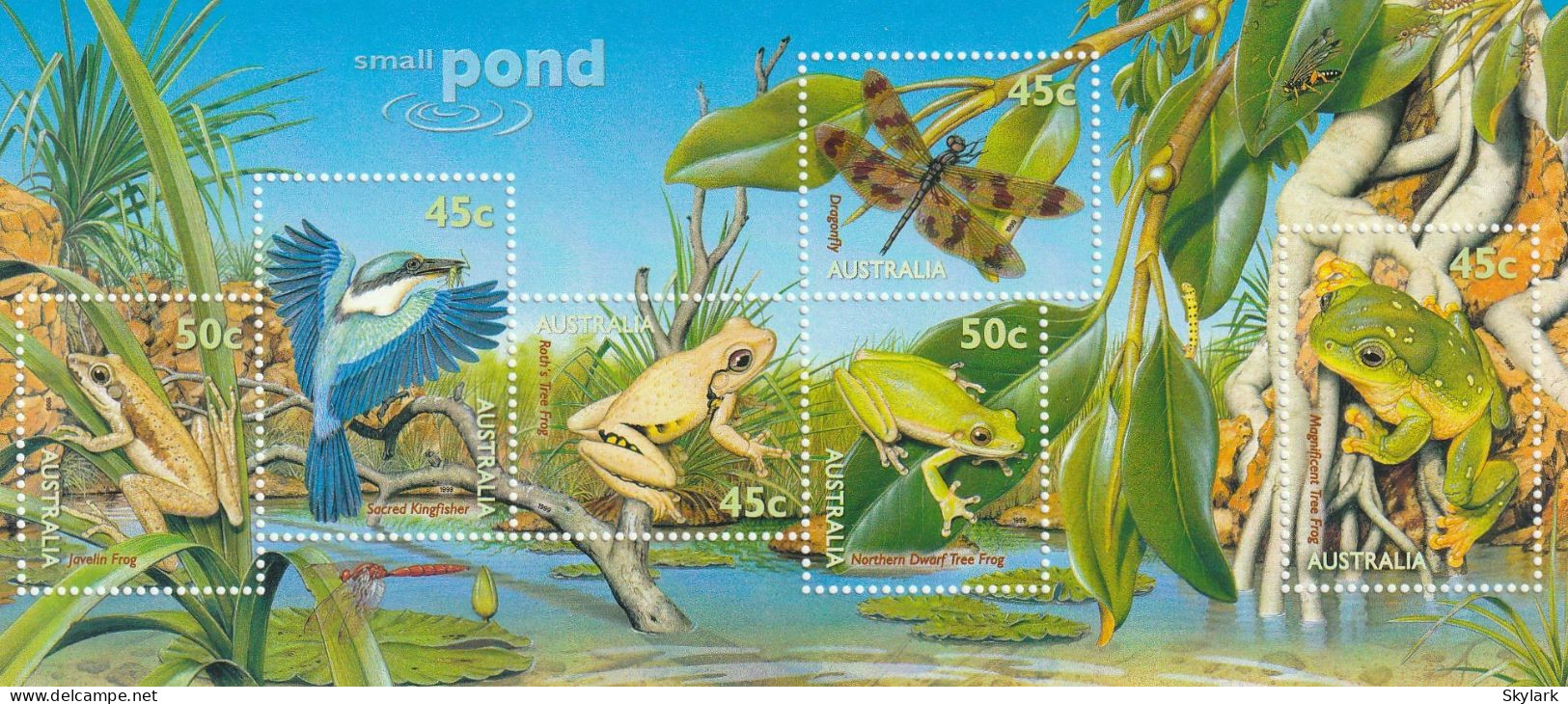 Australia Mini Sheet 1999   "Pond Life"   Sev:AU FDC1778ms - Sheets, Plate Blocks &  Multiples