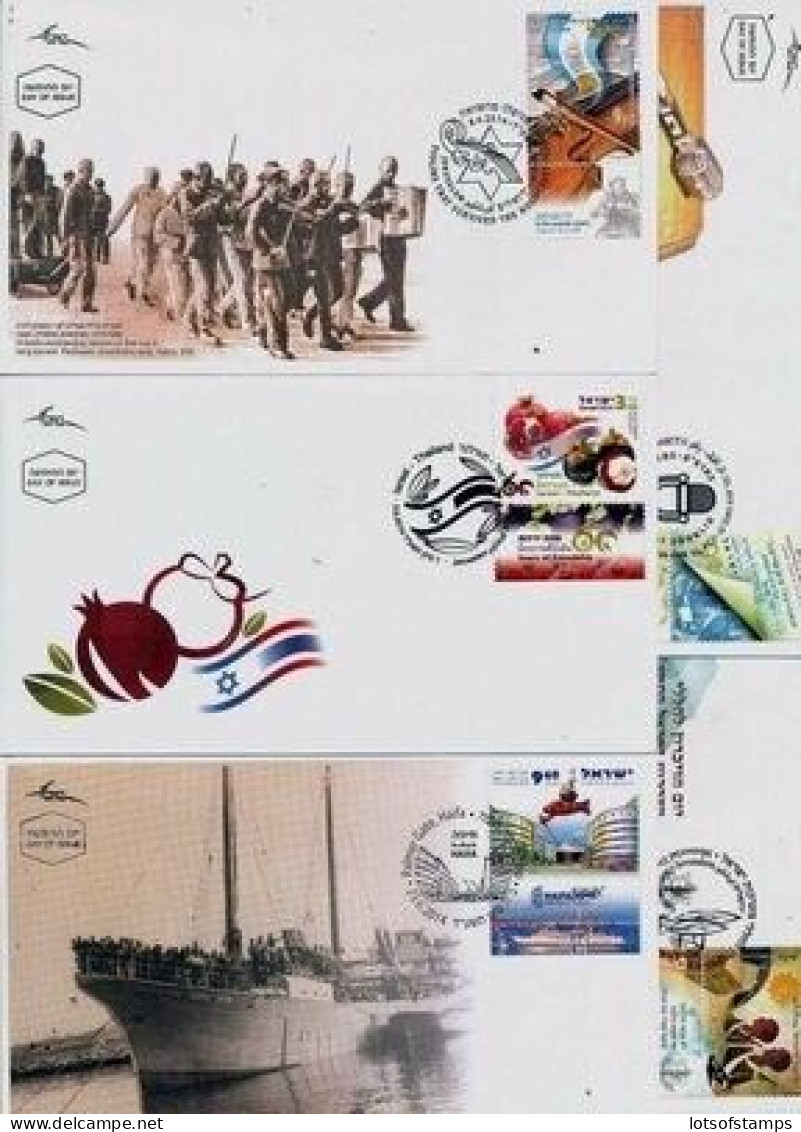 ISRAEL 2014 FDC COMPLETE YEAR SET WITH S/SHEETS SEE 6 SCANS - Brieven En Documenten