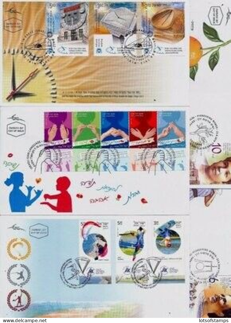 ISRAEL 2014 FDC COMPLETE YEAR SET WITH S/SHEETS SEE 6 SCANS - Storia Postale