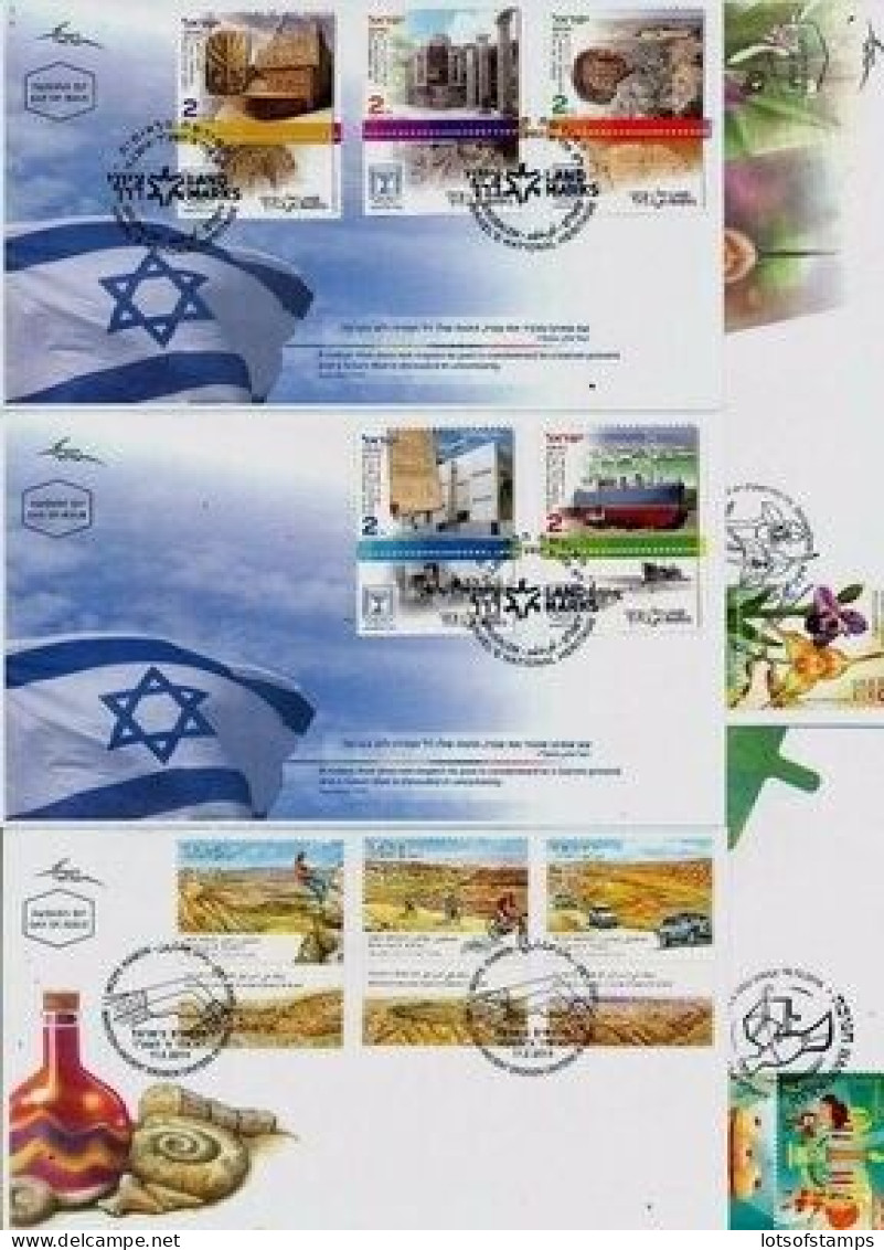 ISRAEL 2014 FDC COMPLETE YEAR SET WITH S/SHEETS SEE 6 SCANS - Briefe U. Dokumente
