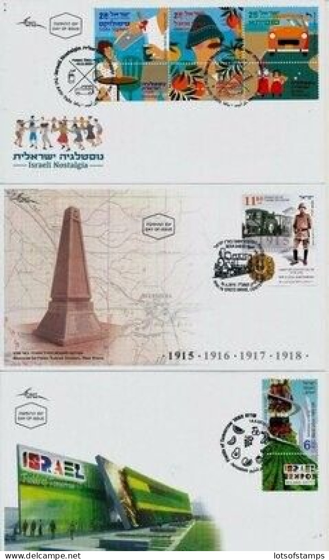 ISRAEL 2015 FDC YEAR SET WITH TABS & S/SHEETS SEE 9 SCANS