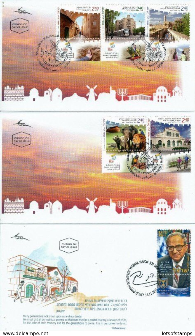 ISRAEL 2016 FDC YEAR SET WITH TABS & S/SHEETS SEE 10 SCANS - Cartas & Documentos