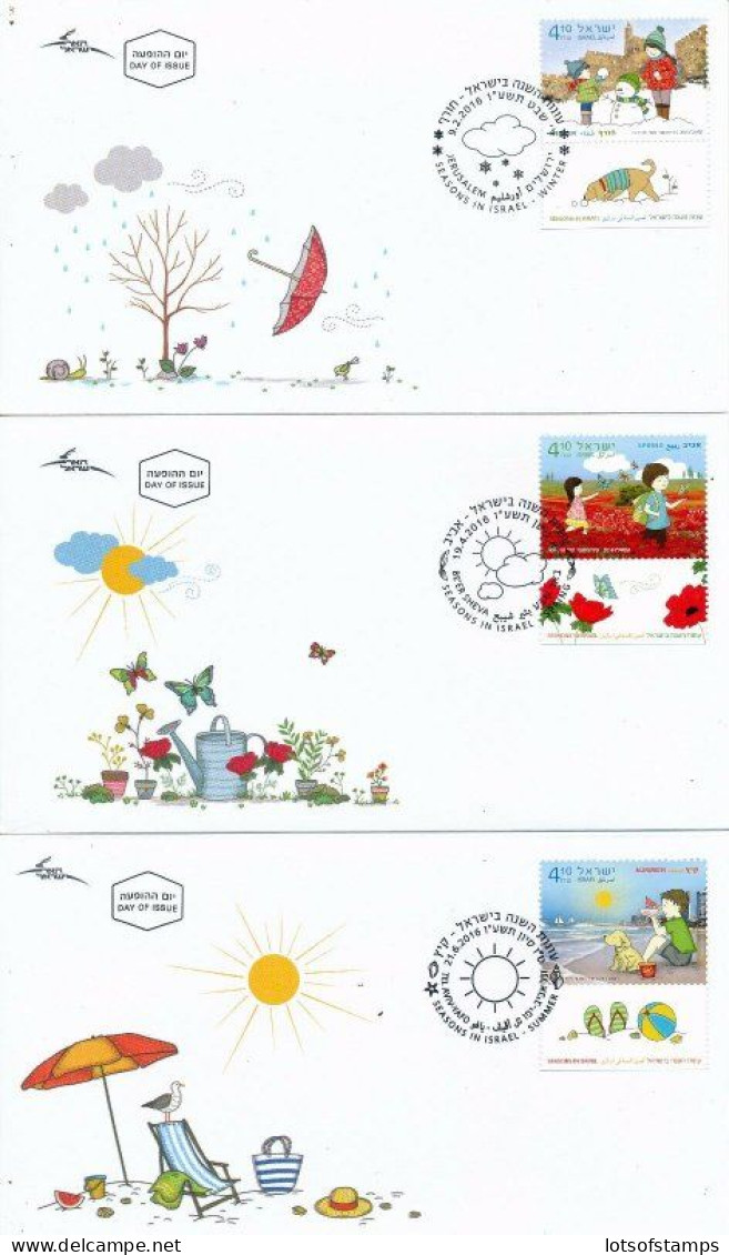 ISRAEL 2016 FDC YEAR SET WITH TABS & S/SHEETS SEE 10 SCANS