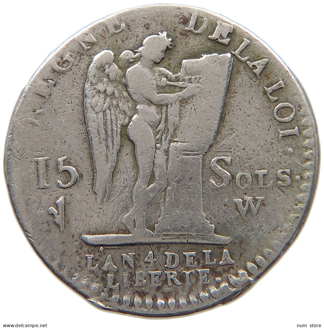 FRANCE 15 SOLS 1792 W LILLE LOUIS XVI (1774-1793) #MA 025070 - 1791-1792 Constitution (An I)