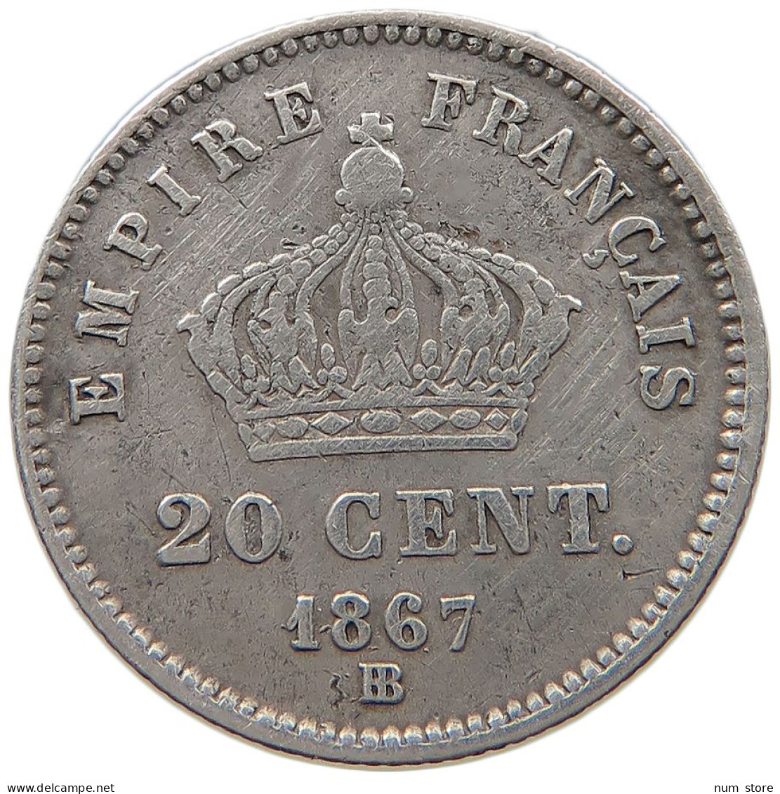 FRANCE 10 CENTIMES 1867 BB NAPOLEON III. (1852-1870) #MA 068325 - 10 Centimes