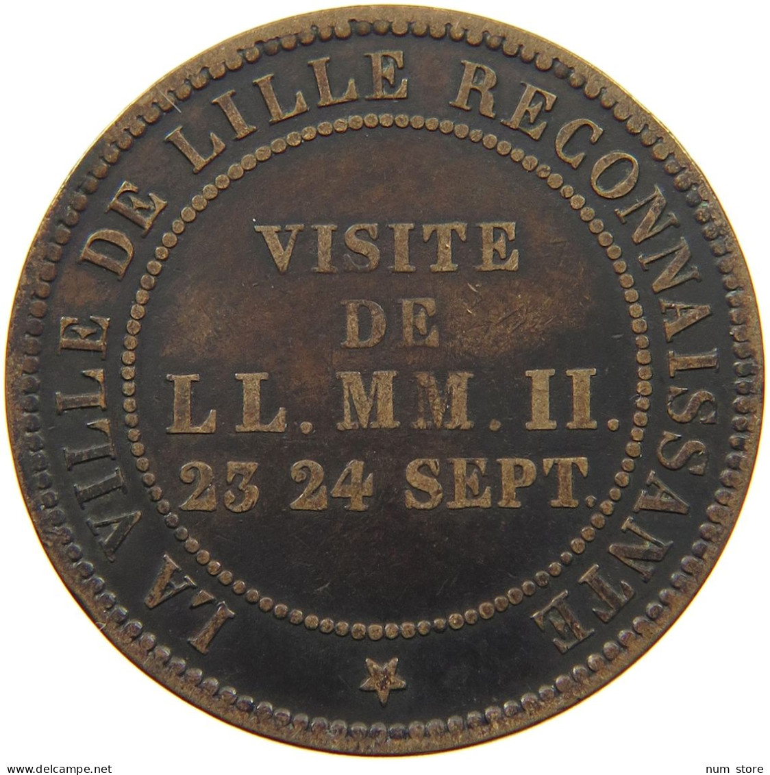 FRANCE 10 CENTIMES 1853 NAPOLEON III. VISITE DE LILLE #MA 001692 - 10 Centimes