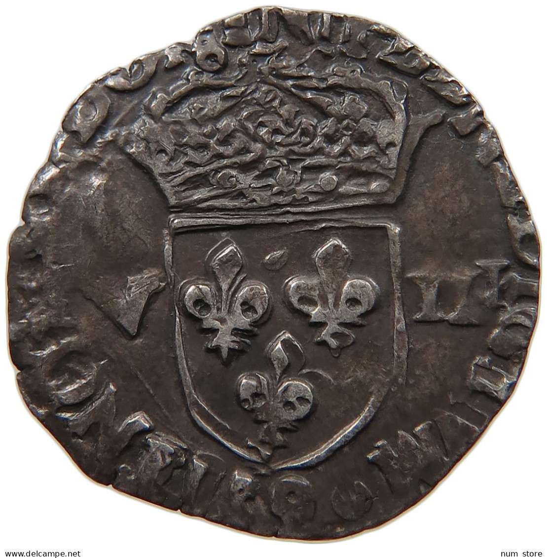FRANCE 1/8 ECU HUITIÈME 1581 RENNES HENRI III. (1574-1589) #MA 068383 - 1574-1589 Hendrik III