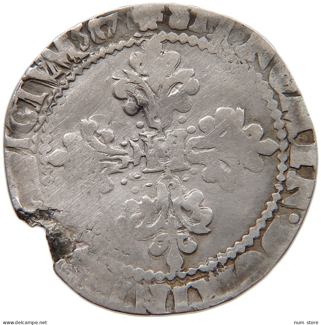 FRANCE 1/2 FRANC 1587 H LA ROCHELLE HENRI III. (1574-1589) #MA 060541 - 1574-1589 Henry III