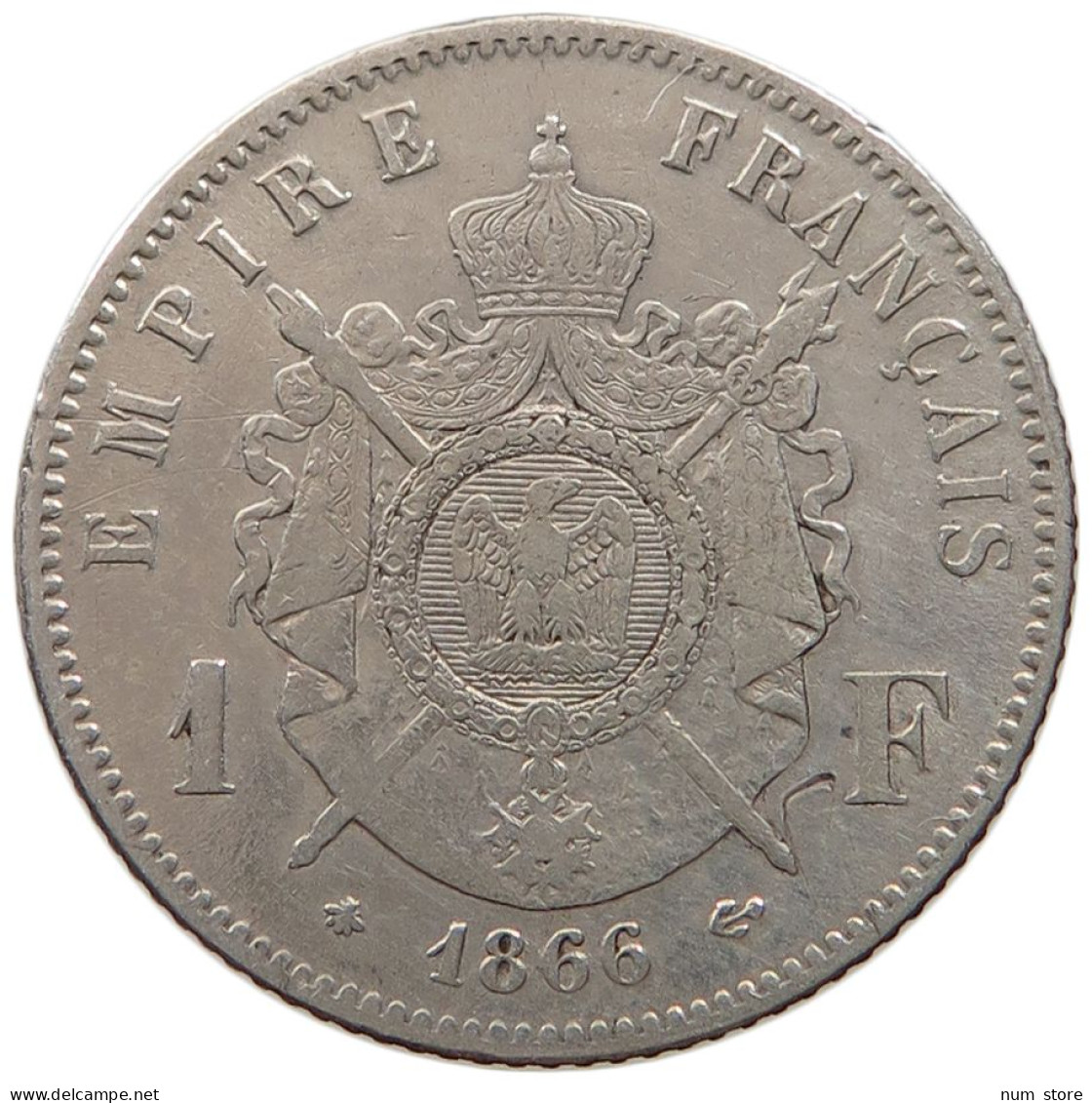 FRANCE 1 FRANC 1866 A  #MA 001542 - 1 Franc