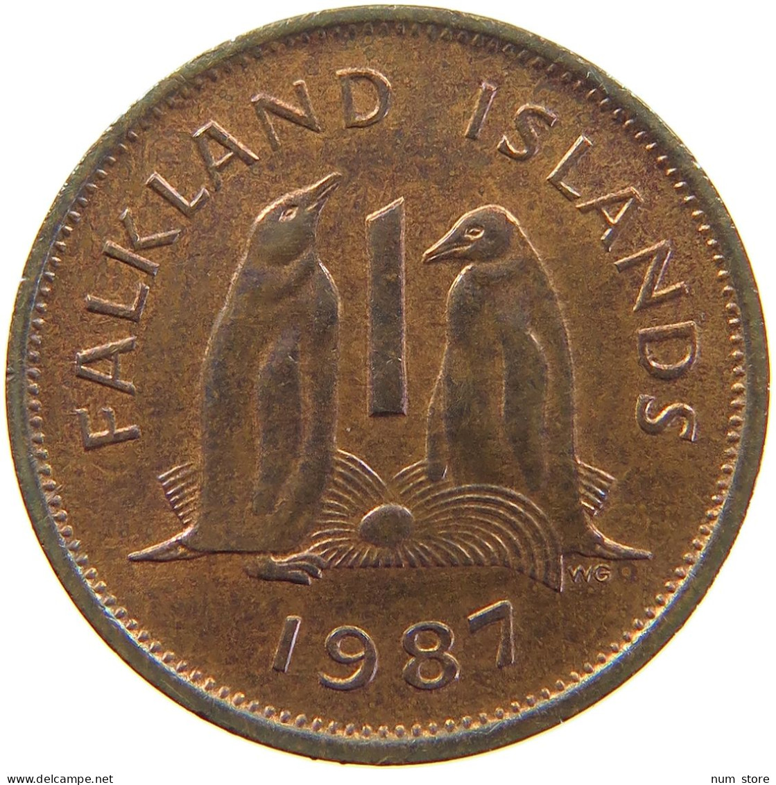 FALKLAND ISLANDS PENNY 1987 ELIZABETH II. (1952-2022) #MA 066558 - Falklandeilanden