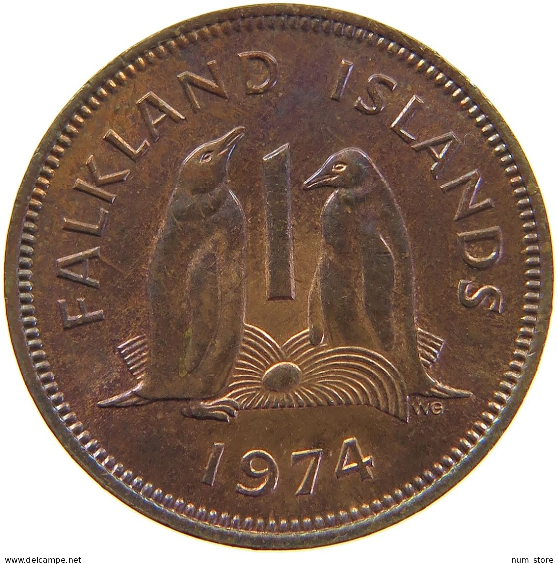 FALKLAND ISLANDS PENNY 1974 ELIZABETH II. (1952-2022) #MA 066559 - Malvinas