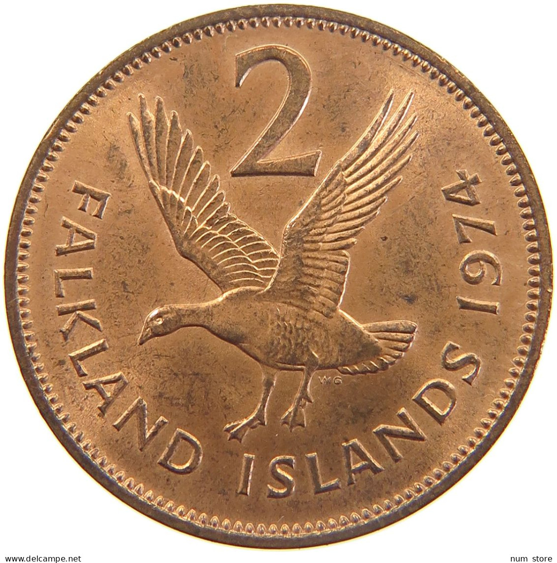 FALKLAND ISLANDS 2 CENTS 1974  #MA 025431 - Falkland