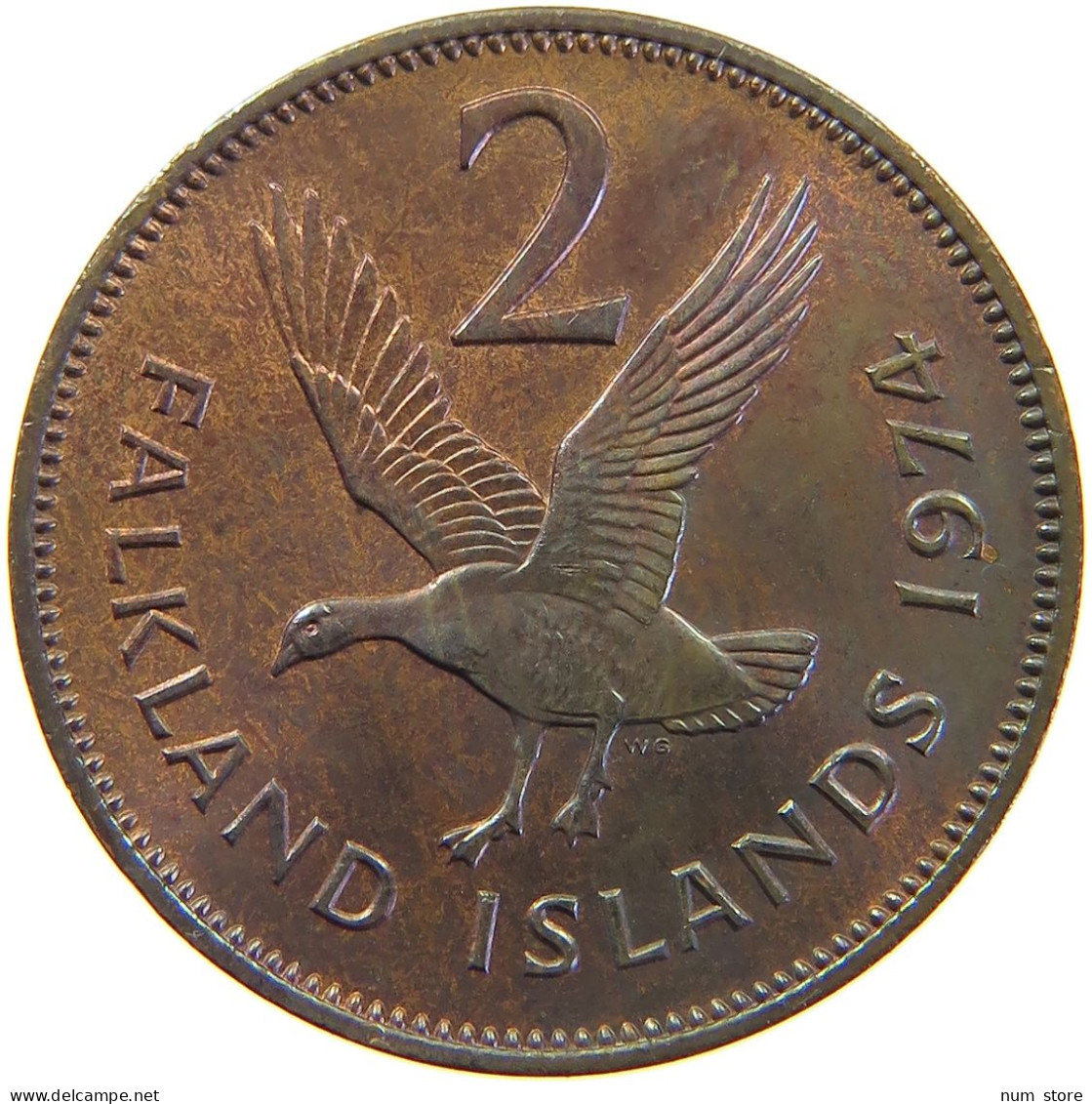 FALKLAND ISLANDS 2 PENCE 1974 ELIZABETH II. (1952-2022) #MA 066557 - Falklandeilanden