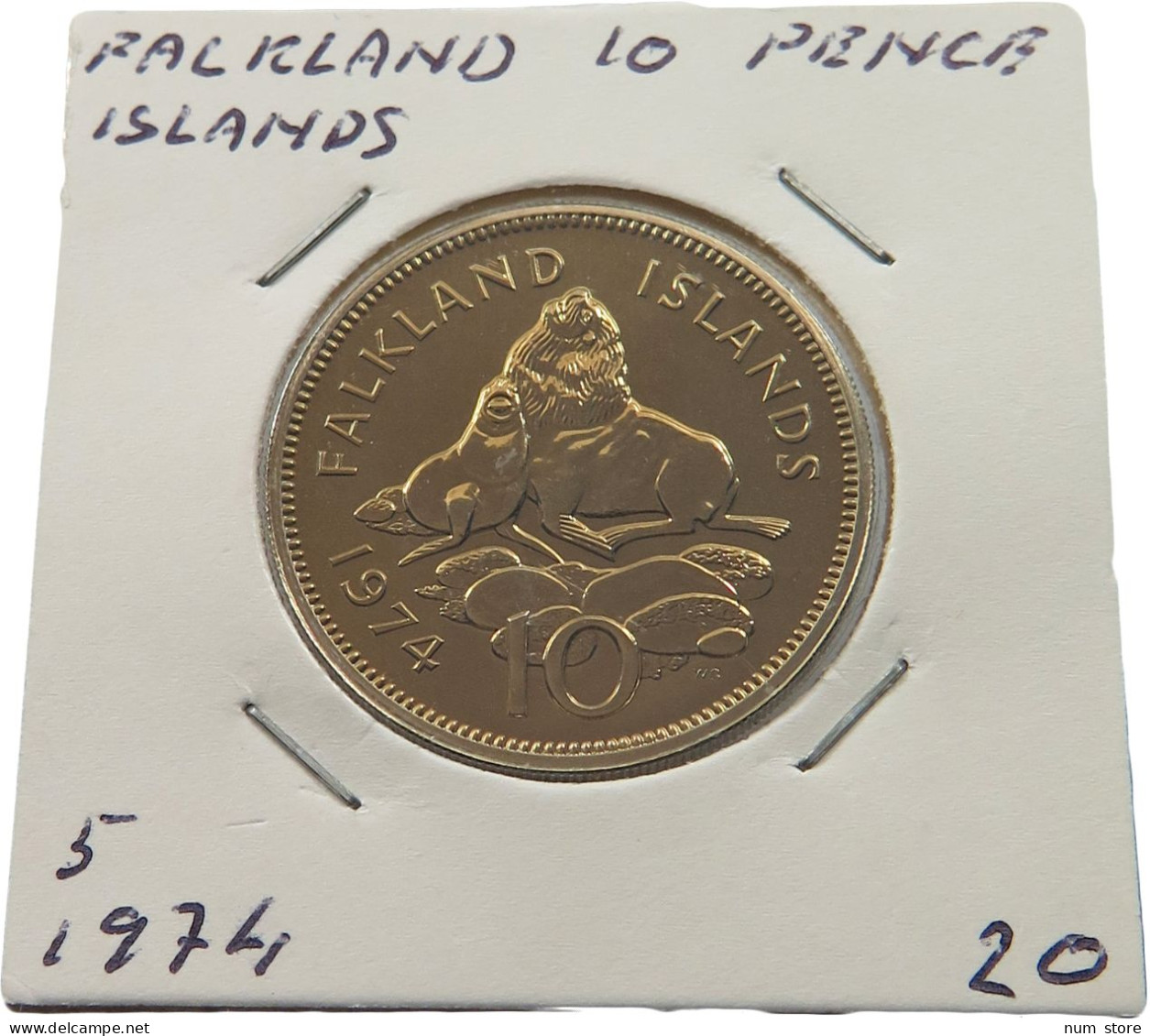 FALKLAND ISLANDS 10 PENCE 1974 ELIZABETH II. (1952-2022) #MA 068911 - Falklandeilanden