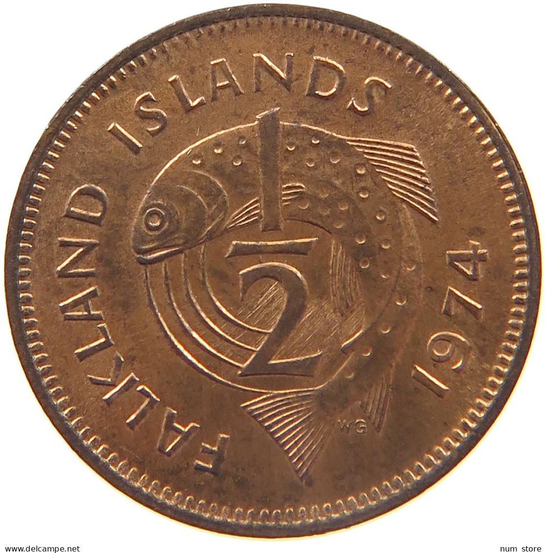 FALKLAND ISLANDS 1/2 CENT 1974  #MA 025433 - Falkland