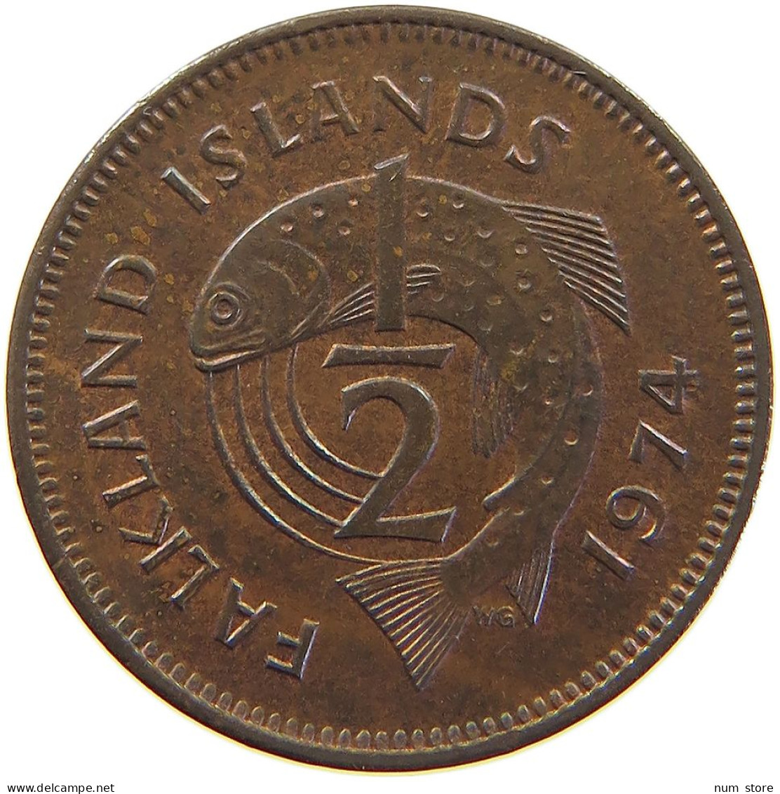 FALKLAND ISLANDS 1/2 PENNY 1974 ELIZABETH II. (1952-2022) #MA 066562 - Falkland Islands