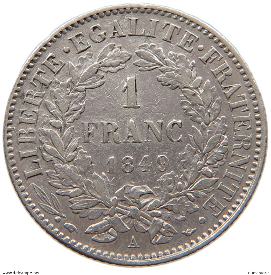 FRANCE FRANC 1849 A  #MA 000028 - 1 Franc