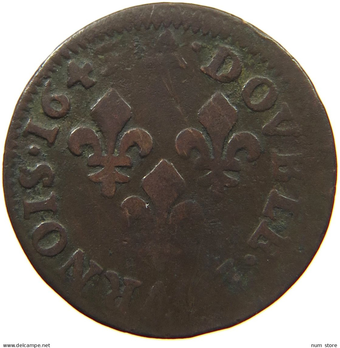 FRANCE DOUBLE TOURNOIS 1643 A LOUIS XIII #MA 001670 - 1610-1643 Luis XIII El Justo