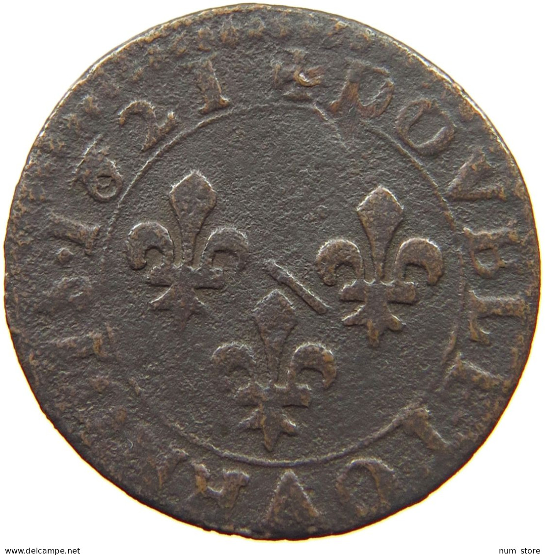 FRANCE DOUBLE TOURNOIS 1621  #MA 001668 - 1610-1643 Luis XIII El Justo