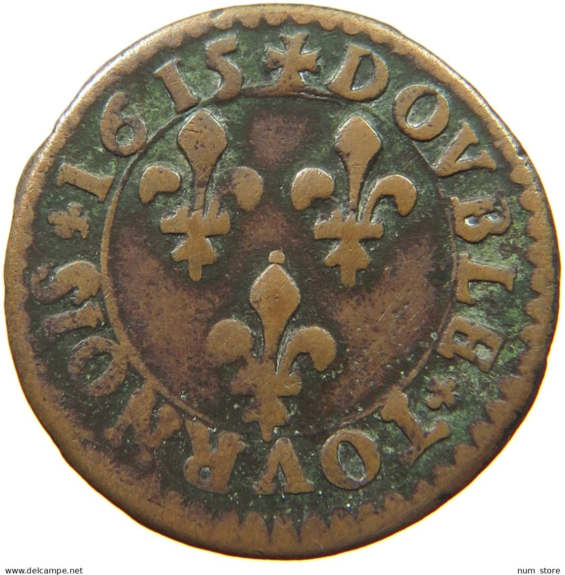 FRANCE DOUBLE TOURNOIS 1615 LOUIS XIII #MA 001665 - 1610-1643 Louis XIII The Just